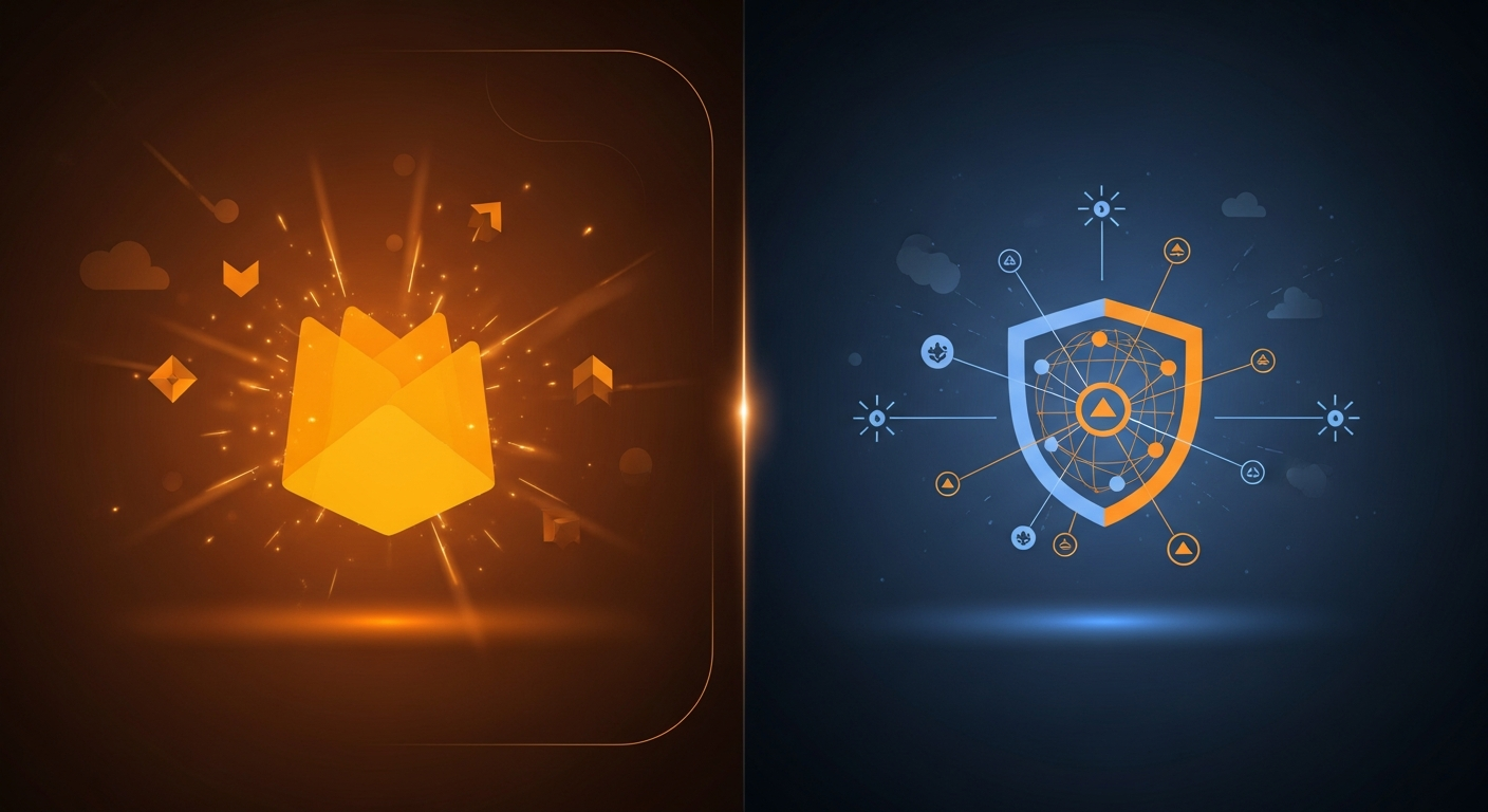 Firebase vs Cloudflare Workers の比較イメージ