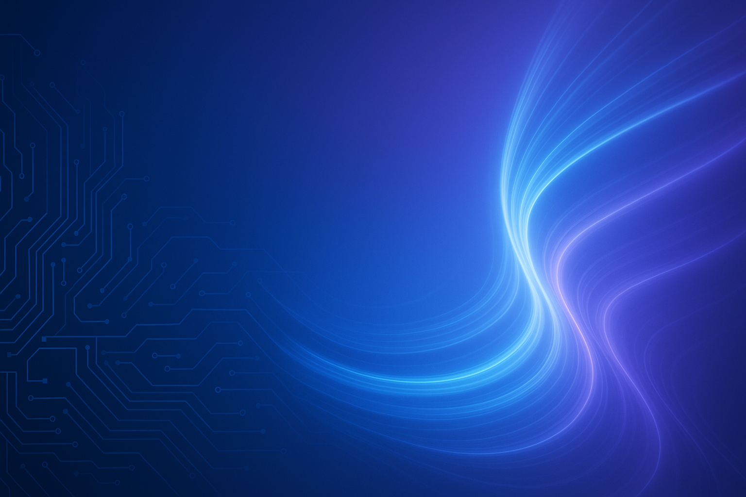 ローカル処理から高速なクラウドAIへ切り替わる様子を表した抽象的なテックビジュアル